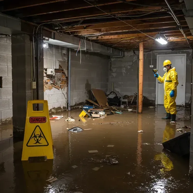 Flooded Basement Electrical Hazard in Cordaville, MA Property